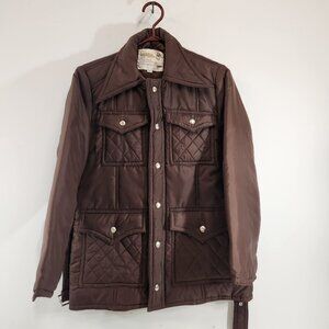 Vintage Lucerne (Korea) Belted Quilted Brown Jacket Size Asian Medium